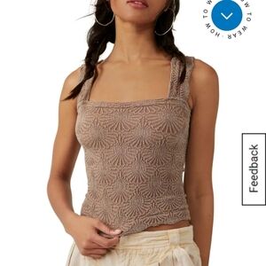Free People Textured Strawberry Roan Tank Top Size M
